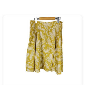 Vintage Sears Cherokee Paisley Cotton A Line Skirt Midi Goldenrod Yellow Size 12
